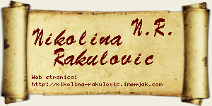 Nikolina Rakulović vizit kartica